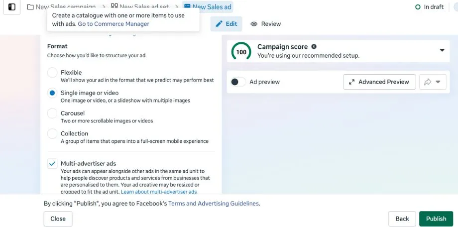 Select Your Ad Format: Single Image, Carousel, or Video